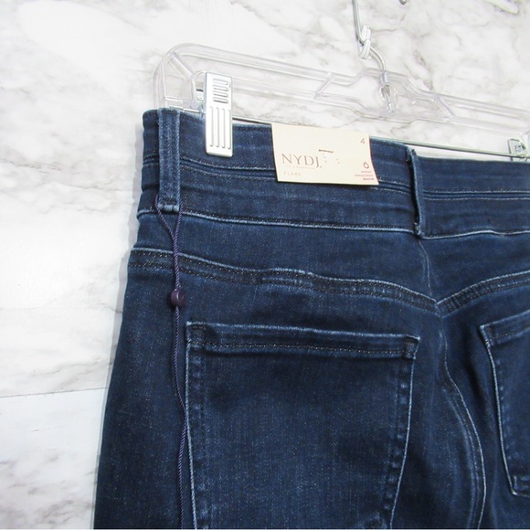 NYDJ High Rise Ava Daring Flare Denim Jeans Size 4 Paneled Waistband - Picture 6 of 17